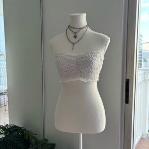 Mudd White Lace Detail Top